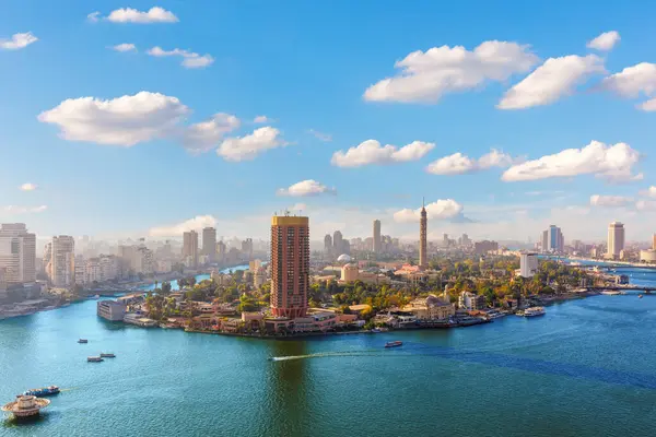 Gezira Nilen Eksklusiv Udsigt Cairo Egypten - Stock-foto