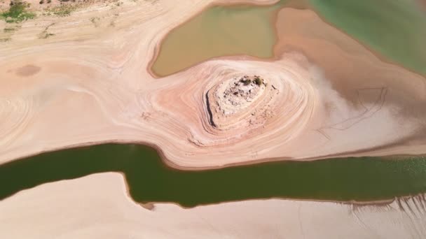 Vol Par Drone Dessus Playa Sèche Lac Milieu Steppe Sèche — Video