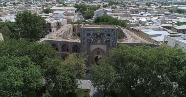 Ensemble Architettonico Lyab Hauz Bukhara Filmato Una Telecamera Drone Dall — Video Stock