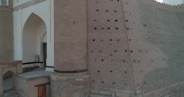 Drone Vista Delle Porte Della Famosa Antica Fortezza Bukhara All — Video Stock