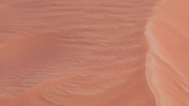 Панорама Песчаных Дюн Дубайской Пустыне Закрыться Медленное Движение — стоковое видео