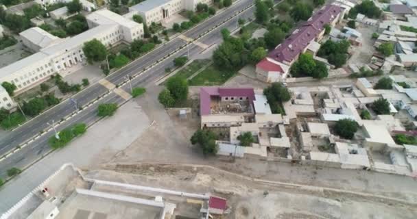 Flight Drone Famous Old Ancient Ark Fortress Bukhara Dawn Aerial — Stock Video