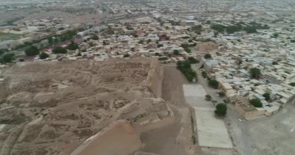 Vuelo Con Drones Amanecer Sobre Vieja Ciudad Bujará Uzbekistán Vista — Vídeo de stock