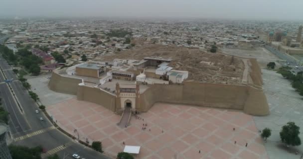Fuga Del Drone Sulla Famosa Antica Fortezza Dell Arca Bukhara — Video Stock