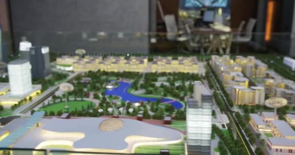 Схема Побудованого Району Будинків Повільний Рух Панорама — стокове відео