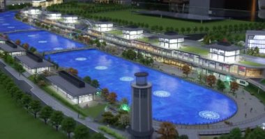 Köy planının panorama 'sı. Yavaş Hareket, Kapat.