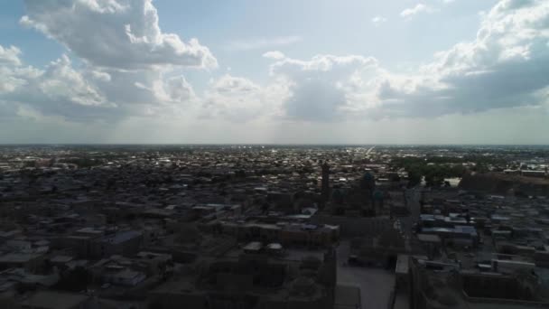 Dron Vuela Sobre Complejo Arquitectónico Poi Kalon Antiguo Bujará Uzbekistán — Vídeos de Stock