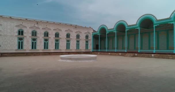 Панорама Двора Дворца Ситорай Мохи Хоса Загородная Резиденция Эмира Бухары — стоковое видео