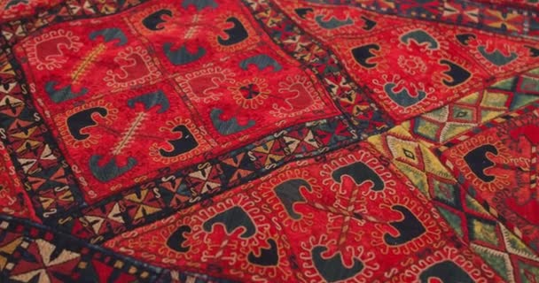 Samarkand Carpet Handmade Made According Ancient Classical Technologies Covered National — Stock Video