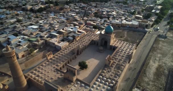 Eski Buhara Özbekistan Daki Evlerle Çevrili Antik Bir Lyab Hauz — Stok video