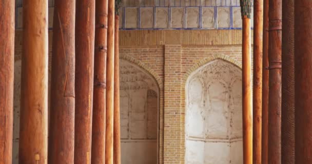 Buchara Usbekistan 2022 Passage Zwischen Den Säulen Des Antiken Komplexes — Stockvideo