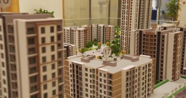 Layout Bairro Construído Casas Slow Motion Panorama — Vídeo de Stock