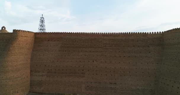 Murs Briques Ancien Complexe Forteresse Arche Entourés Vieilles Maisons Boukhara — Video
