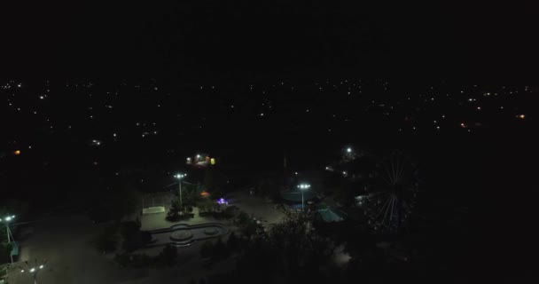 Dron Vuela Por Noche Antiguo Complejo Kalyan Minaret Bujará Uzbekistán — Vídeo de stock