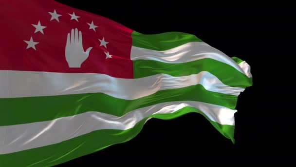 Animation Der Nationalflagge Abchasiens Die Wind Weht Der Alpha Kanal — Stockvideo