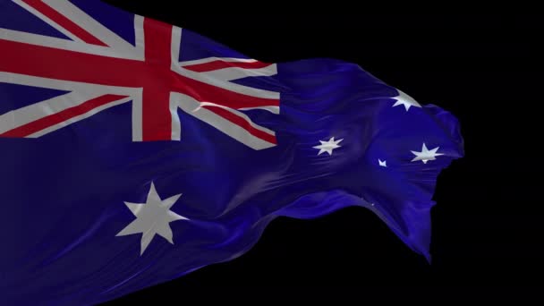 3D动画 澳大利亚国旗在风中飘扬 阿尔法通道已经存在 — 图库视频影像