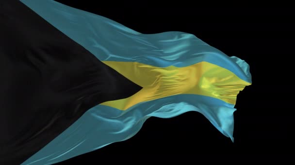 Animation Της Εθνικής Σημαίας Των Μπαχαμών Κυματίζει Στον Άνεμο Κανάλι — Αρχείο Βίντεο