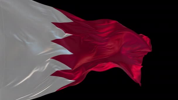 Rüzgarda Sallanan Bahreyn Ulusal Bayrağının Animasyonu Alfa Kanalı Mevcut — Stok video