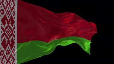 Rüzgarda sallanan Beyaz Rusya bayrağının 3D animasyonu. Alfa kanalı mevcut..