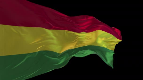 Animación Bandera Nacional Bolivia Ondeando Viento Canal Alfa Está Presente — Vídeo de stock