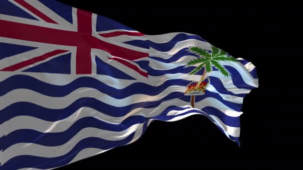 Animace Národní Vlajky Britského Území Indického Oceánu Vlnící Větru Alfa — Stock video
