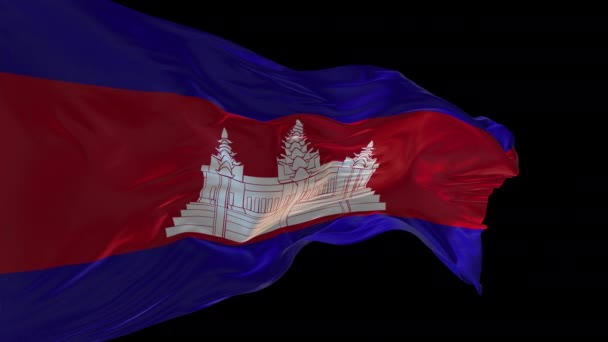 바람에 흔드는 캄보디아 국기의 애니메이션 채널이 존재합니다 — 비디오