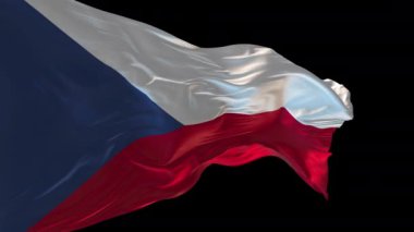 Çek Cumhuriyeti bayrağının rüzgarda dalgalanan 3D animasyonu. Alfa kanalı mevcut..