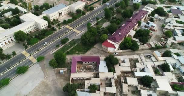 Drone Survole Ancien Complexe Forteresse Arche Autour Maison Vieux Boukhara — Video
