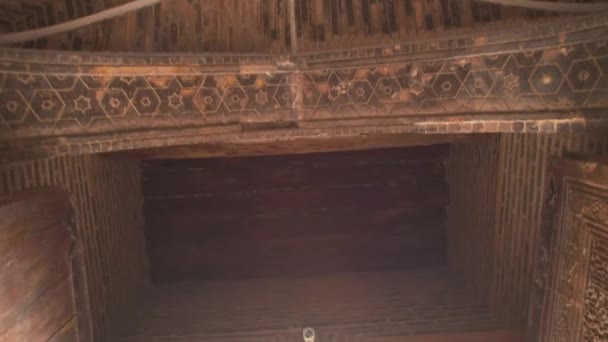 Antikes Dach Mit Arabischen Ornamenten Mir Arab Madrasa Komplex — Stockvideo
