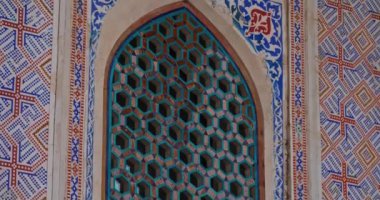 Bolo-Khauz antik kompleksinin süsleri ve freskleri. Özbekistan, Buhara.