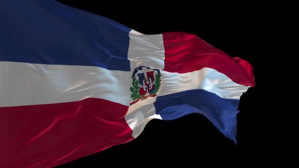 Animazione Della Bandiera Nazionale Della Repubblica Dominicana Sventola Nel Vento — Video Stock