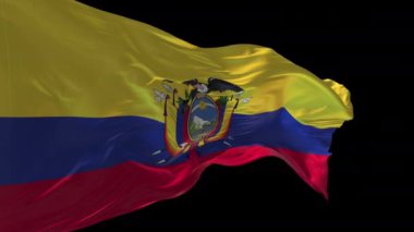 Rüzgarda sallanan Ekvador bayrağının 3 boyutlu animasyonu. Alfa kanalı mevcut..