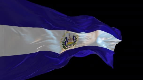 Animation Της Εθνικής Σημαίας Του Σαλβαδόρ Κυματίζει Στον Άνεμο Κανάλι — Αρχείο Βίντεο