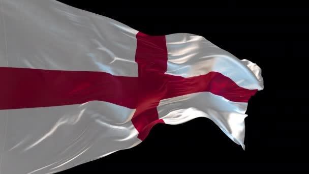 Animation Den Nationella Flaggan England Vinkar Vinden Alfakanalen Närvarande — Stockvideo