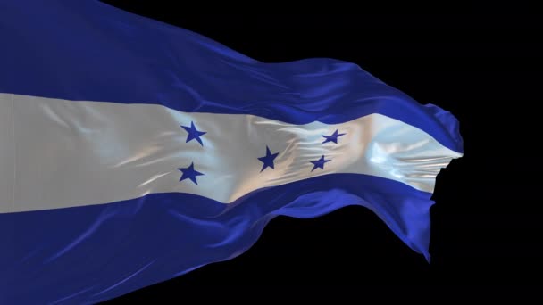 Animatie Van Nationale Vlag Van Honduras Wapperend Wind Het Alfa — Stockvideo