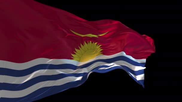 Animação Bandeira Nacional Kiribati Acenando Vento Canal Alfa Está Presente — Vídeo de Stock