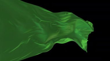 Rüzgarda sallanan Libya bayrağının 3D animasyonu. Alfa kanalı mevcut..