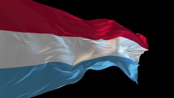 Animacja Flagi Narodowej Luksemburga Machająca Wietrze Kanał Alfa Jest Obecny — Wideo stockowe