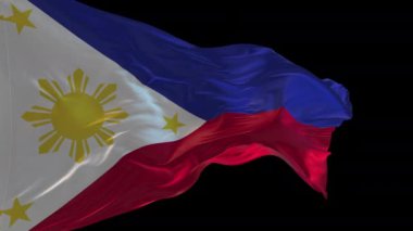 Filipinler bayrağının rüzgarda dalgalanan 3D animasyonu. Alfa kanalı mevcut..