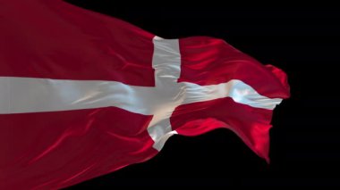 Egemen Malta Askeri Düzeni 'nin rüzgarda sallanan ulusal bayrağının 3D animasyonu. Alfa kanalı mevcut..