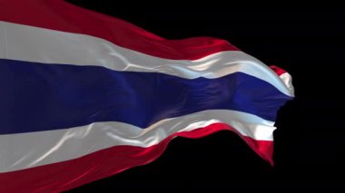 Tayland bayrağının rüzgarda dalgalanan 3D animasyonu. Alfa kanalı mevcut..