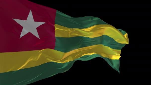 Animasi Dari Bendera Nasional Togo Melambaikan Tangan Dalam Angin Kanal — Stok Video