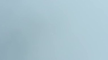 Yoğun orman ve sisli bir dağ yolunda bir dron. Bulutlu bir yaz günü. Hava Görünümü