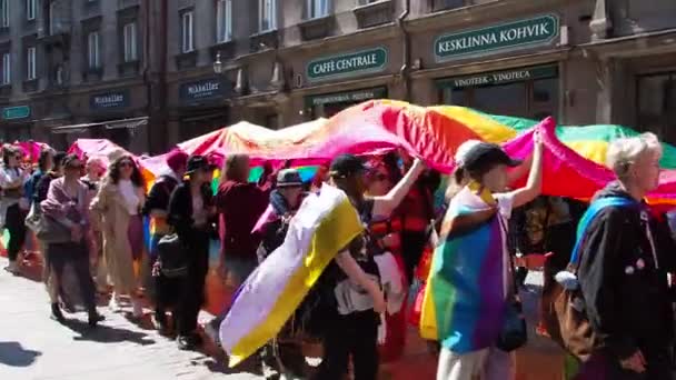 Tallinn Estonie Juin 2023 Gay Pride Parade Freedom Diversity Happy — Video
