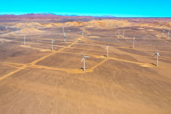 Aerial View Wind Farm Atacama Desert City Calama Chile — Stock Photo, Image