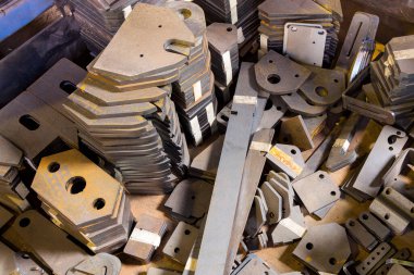 Metal pieces cut with a Laser CNC machine.