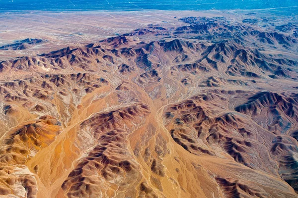 Aerial View Dry Rivers Mountains Altiplano Atacama Desert Chile — Stock Photo, Image