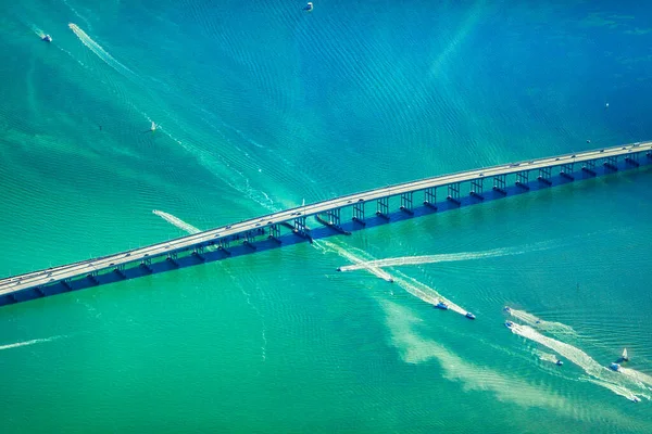 Luftaufnahme Des Rickenbacker Causeway Miami Florida Vereinigte Staaten — Stockfoto