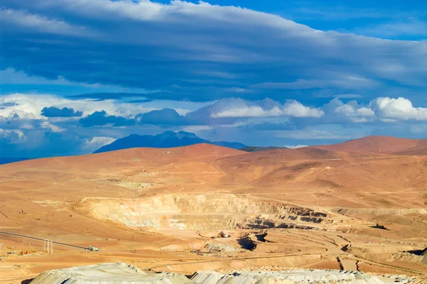 Вид Воздуха Медную Шахту Альтиплано Пустыни Атакама Севере Чили — стоковое фото