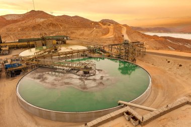 The water treatment facility at a copper mine and processing plant.